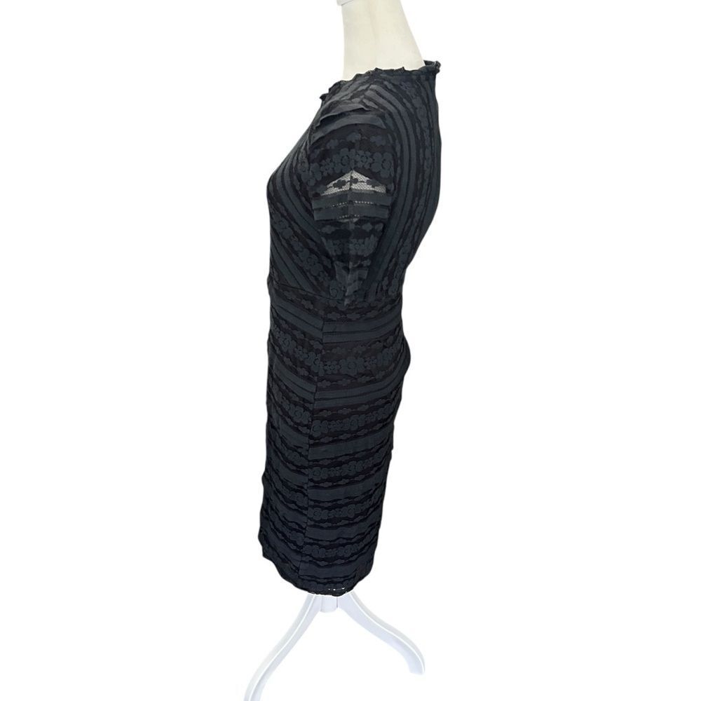 JessaKae Black Lace Sheath Midi Dress Short Sleeve Cocktail Wedding M - Picture 5 of 9